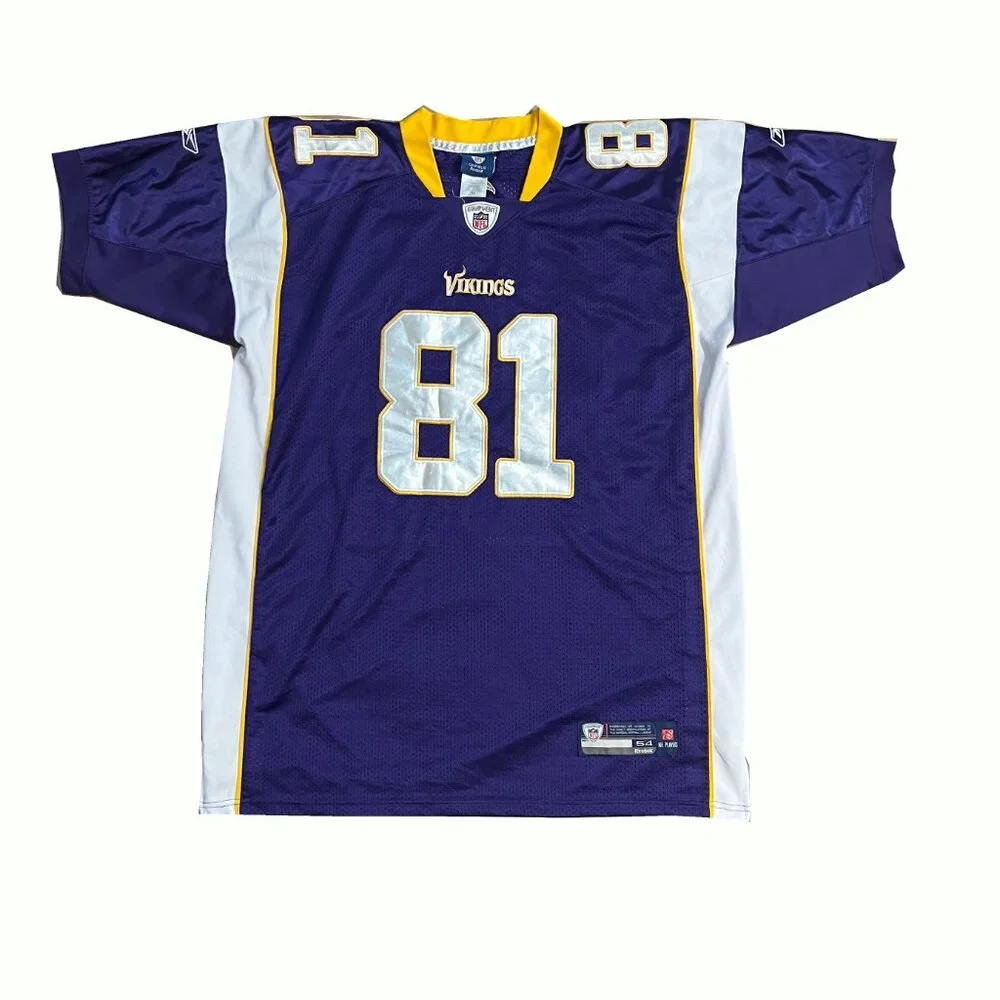 Reebok On Field Visanthe Shiancoe Minnesota Vikings NFL Jersey #81 Size 54 - Picture 1 of 3